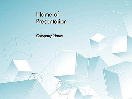Blue Cubes PowerPoint Template, PowerPoint Template, 13095, Abstract/Textures — PoweredTemplate.com