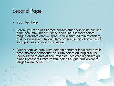 Blaue würfel PowerPoint Vorlage, Folie 2, 13095, Abstrakt/Texturen — PoweredTemplate.com