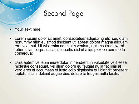薄い青い波 - PowerPointテンプレート, スライド 2, 13103, 抽象／テクスチャ — PoweredTemplate.com