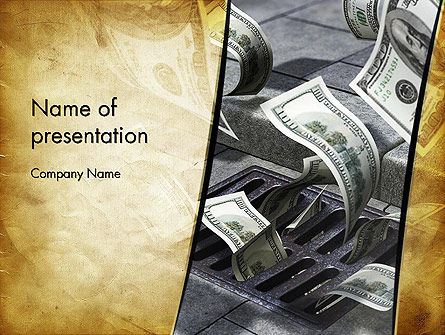 Throwing Money Down Drain PowerPoint Template, 13117, Consulting — PoweredTemplate.com