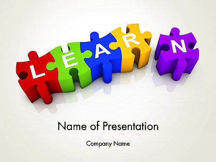 Learn Puzzle PowerPoint Template, Free PowerPoint Template, 13124, Education & Training — PoweredTemplate.com