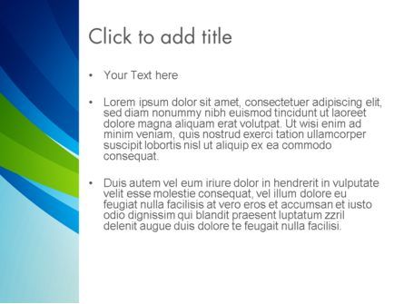 Plantilla de PowerPoint - curvas verdes y azules, Diapositiva 3, 13141, Abstracto / Texturas — PoweredTemplate.com