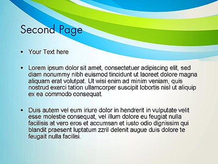 Grüne und blaue kurven PowerPoint Vorlage, Folie 2, 13141, Abstrakt/Texturen — PoweredTemplate.com
