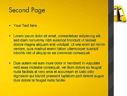 Yellow Binders PowerPoint Template, Slide 2, 13168, Business — PoweredTemplate.com