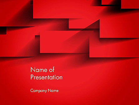 Red Square Papier Bezuinigingen Abstract PowerPoint Template, PowerPoint-sjabloon, 13200, Abstract/Textuur — PoweredTemplate.com