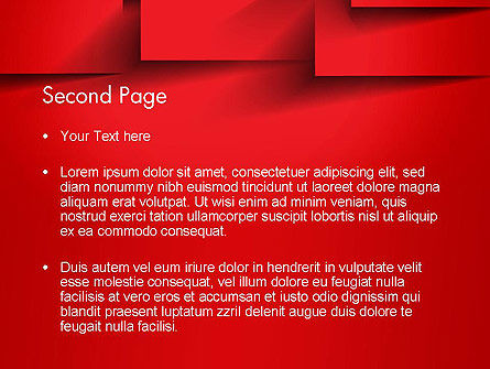 红色方形纸切割抽象PowerPoint模板, 幻灯片 2, 13200, 抽象/纹理 — PoweredTemplate.com