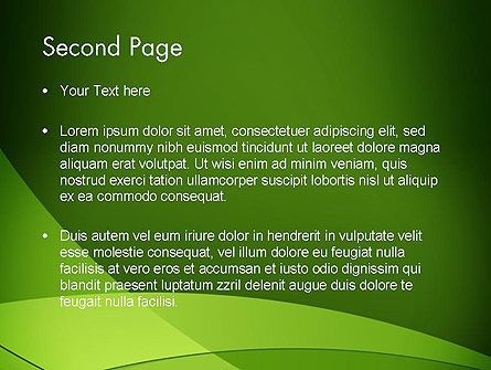 Grüne transparente wellen PowerPoint Vorlage, Folie 2, 13214, Abstrakt/Texturen — PoweredTemplate.com
