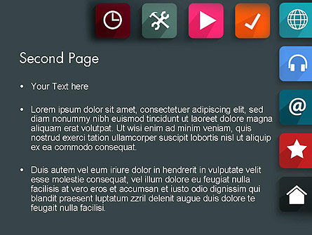 파워포인트 템플릿 - 평면 다채로운 아이콘, 슬라이드 2, 13217, 직업/산업 — PoweredTemplate.com