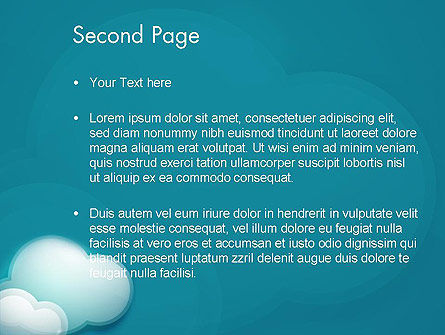 ターコイズブルーの雲 - PowerPointテンプレート, スライド 2, 13226, 自然＆環境 — PoweredTemplate.com