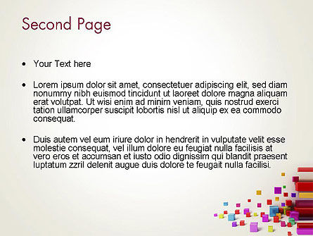 Scattered Colored Cubes PowerPoint Template, Slide 2, 13241, 3D — PoweredTemplate.com