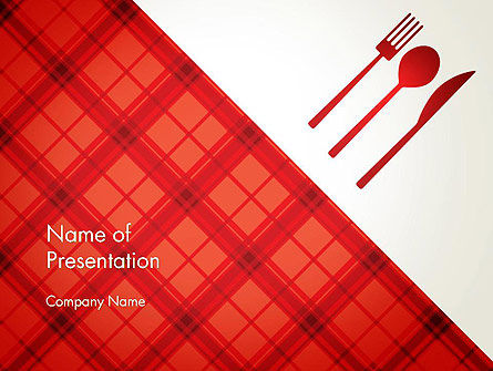 テーブルクロスの装飾のイラスト - PowerPointテンプレート, 無料 PowerPointテンプレート, 13273, Food & Beverage — PoweredTemplate.com