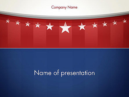 American Flag Stylized Background PowerPoint Template, 13278, America — PoweredTemplate.com