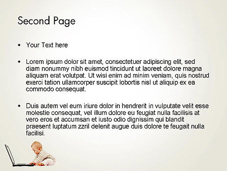 Modelo do PowerPoint - pequeno bebê laptop, Deslizar 2, 13280, Education & Training — PoweredTemplate.com