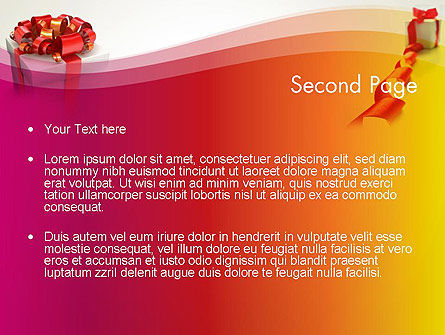 Modèle PowerPoint de boîtes à cadeaux avec arcs rouges, Diapositive 2, 13284, Fêtes / Grandes occasions — PoweredTemplate.com