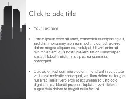 Plantilla de PowerPoint - silueta de la ciudad en blanco y negro, Diapositiva 3, 13297, Construcción — PoweredTemplate.com