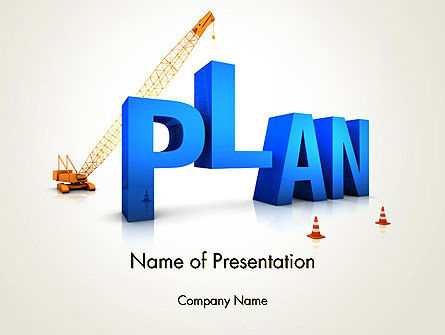 Building Plan Van Het Succes PowerPoint Template, PowerPoint-sjabloon, 13315, 3D — PoweredTemplate.com