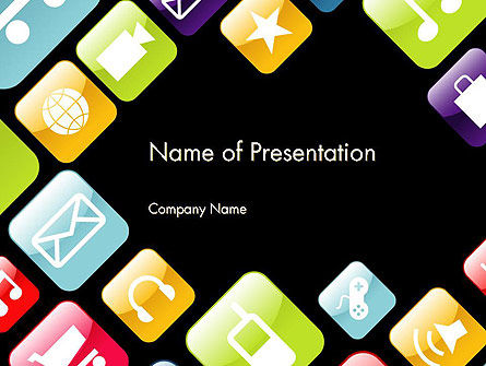 App Pictogrammen PowerPoint Template, PowerPoint-sjabloon, 13357, Technologie en Wetenschap — PoweredTemplate.com