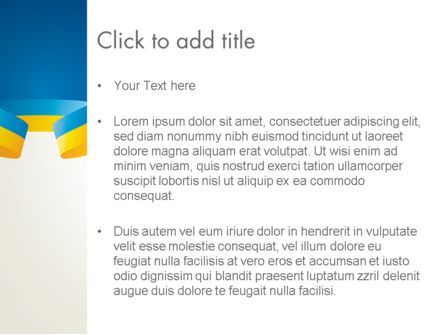 Modèle PowerPoint de ruban jaune-bleu, Diapositive 3, 13405, Abstrait / Textures — PoweredTemplate.com
