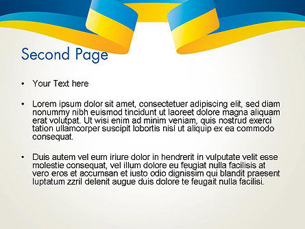 Modèle PowerPoint de ruban jaune-bleu, Diapositive 2, 13405, Abstrait / Textures — PoweredTemplate.com