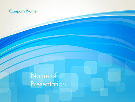 蓝色波浪与透明正方形抽象PowerPoint模板, 免费 PowerPoint模板, 13428, 抽象/纹理 — PoweredTemplate.com