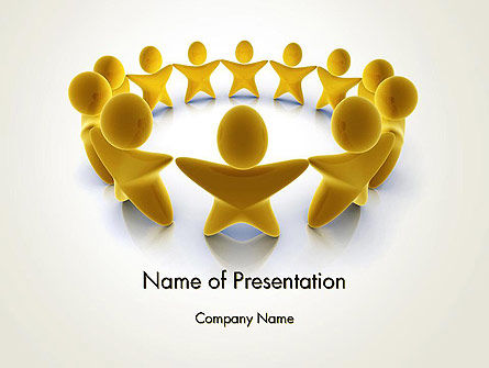 Gouden Cirkel PowerPoint Template, Gratis PowerPoint-sjabloon, 13451, 3D — PoweredTemplate.com