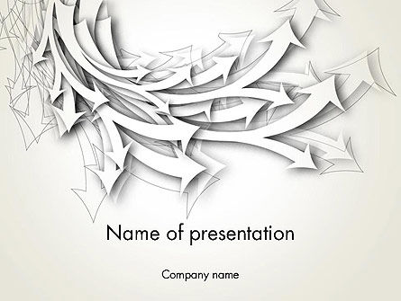 Abstract Zwerm Van Papier Pijlen PowerPoint Template, 13468, Business Concepten — PoweredTemplate.com