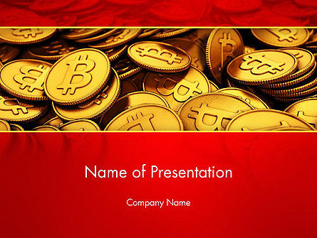 Verspreid Bitcoins PowerPoint Template, Gratis PowerPoint-sjabloon, 13471, Financieel/Boekhouding — PoweredTemplate.com