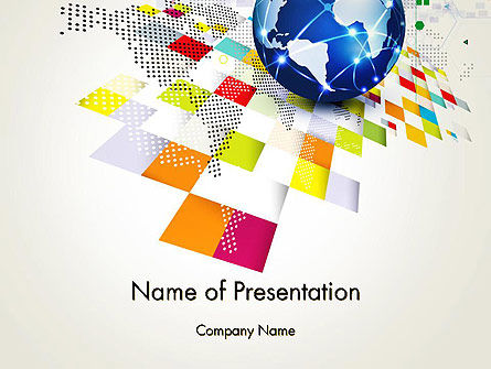 Modelo do PowerPoint - tecnologia mundo conceito, Modelo do PowerPoint, 13532, Tecnologia e Ciência — PoweredTemplate.com