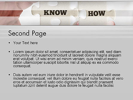 Modèle PowerPoint de pièces de puzzle knowhow, Diapositive 2, 13547, Concepts commerciaux — PoweredTemplate.com