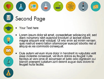 Modello PowerPoint - Design piatto rotondo icone, Slide 2, 13559, Concetti del Lavoro — PoweredTemplate.com