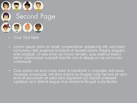 Modelo do PowerPoint - avatares de pessoas coloridas, Deslizar 2, 13576, Pessoas — PoweredTemplate.com