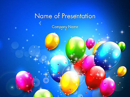 Colorful Birthday Party Balloons PowerPoint Template, 13592, Holiday/Special Occasion — PoweredTemplate.com
