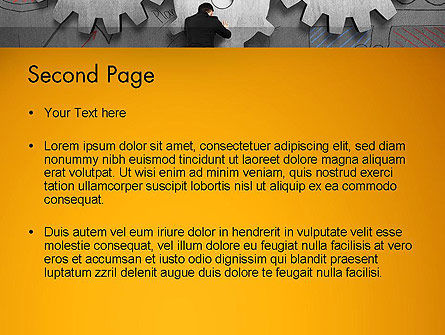 Modèle PowerPoint de man pushing gear pour connecter d'autres deux, Diapositive 2, 13628, Concepts commerciaux — PoweredTemplate.com