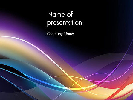 Templat PowerPoint Glow Dan Garis, Gratis Templat PowerPoint, 13644, Abstrak/Tekstur — PoweredTemplate.com