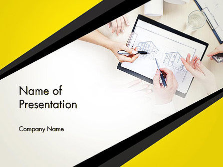 Architect at Work PowerPoint Template, Free PowerPoint Template, 13646, Construction — PoweredTemplate.com