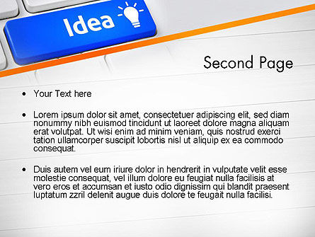 Idea Button On Keyboard PowerPoint Template, Slide 2, 13648, Business Concepts — PoweredTemplate.com
