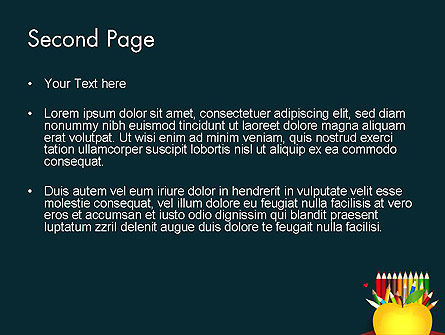 Modello PowerPoint - La conoscenza mela e matite colorate, Slide 2, 13650, Education & Training — PoweredTemplate.com