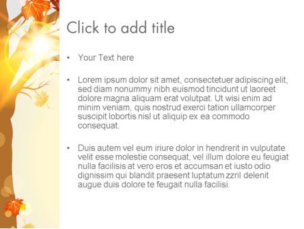 Plantilla de PowerPoint - hojas amarillas en la puesta del sol, Diapositiva 3, 13652, Naturaleza y medio ambiente — PoweredTemplate.com
