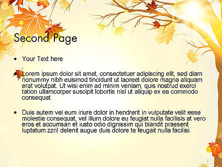 夕日の黄色い葉 - PowerPointテンプレート, スライド 2, 13652, 自然＆環境 — PoweredTemplate.com