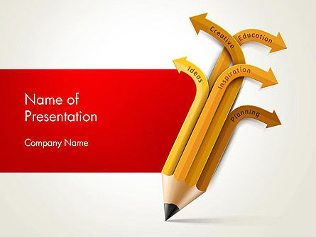 Education Pencil PowerPoint Template, PowerPoint Template, 13657, Education & Training — PoweredTemplate.com