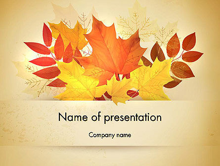 秋の葉の束 - PowerPointテンプレート, 無料 PowerPointテンプレート, 13658, 自然＆環境 — PoweredTemplate.com