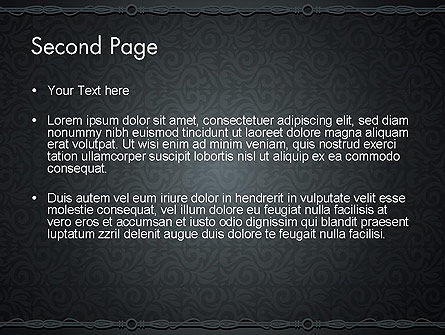 Dark Background with Ornament PowerPoint Templat, Slide 2, 13673, Abstract/Textures — PoweredTemplate.com