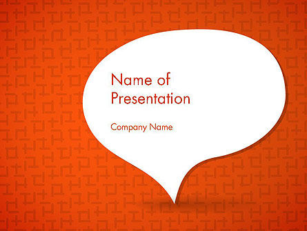 Speech Bubble on Orange Background PowerPoint Template, PowerPoint Template, 13683, Abstract/Textures — PoweredTemplate.com