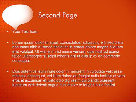 Modelo do PowerPoint - bolha de discurso no fundo laranja, Deslizar 2, 13683, Abstrato/Texturas — PoweredTemplate.com
