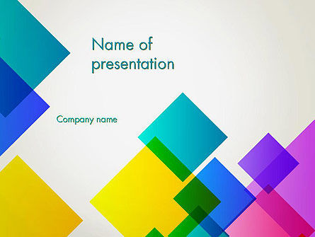 Colorful Overlapping Transparent Squares PowerPoint Template, 13696, Abstract/Textures — PoweredTemplate.com