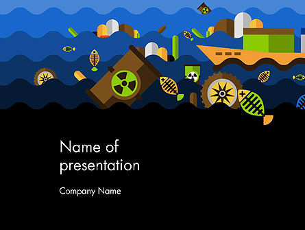 Modelo do PowerPoint - poluição da água ilustração, Modelo do PowerPoint, 13703, Natureza e Ambiente — PoweredTemplate.com