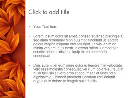Modelo do PowerPoint - quadro de folhas de laranja, Deslizar 3, 13726, Abstrato/Texturas — PoweredTemplate.com