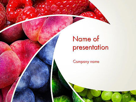 Fruits Swirl PowerPoint Template, Free PowerPoint Template, 13743, Food & Beverage — PoweredTemplate.com