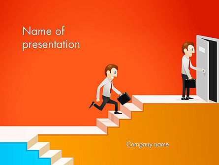 Climbing Ladder Illustration PowerPoint Template, Free PowerPoint Template, 13744, Careers/Industry — PoweredTemplate.com