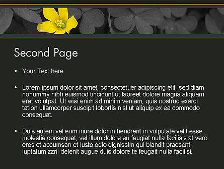 파워포인트 템플릿 - 회색 잎에 노란 꽃, 슬라이드 2, 13760, 자연 및 환경 — PoweredTemplate.com